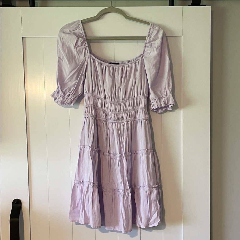Trixxi Lavender Gathered Dress
